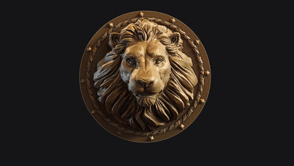 Lion Head Knocker premium 3d rendering