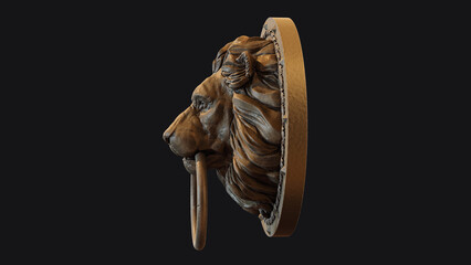 Lion Head Knocker 3d rendering