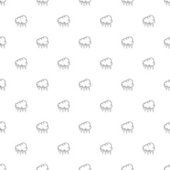 Seamless pattern with rainy clouds. Black and white doodle rainy clouds. Doodle cumulonimbus icons. cumulonimbus seamless pattern