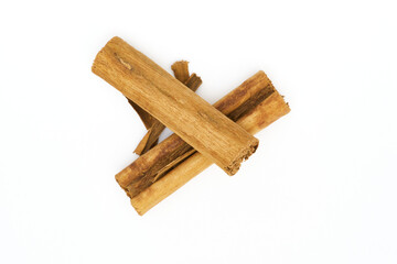 cinnamon sticks isolated on white background