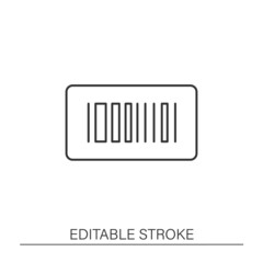  Barcode line icon. Batch code. Inventory numerating. Tracking.Logistics service. Inventory tracking concept. Isolated vector illustration. Editable stroke