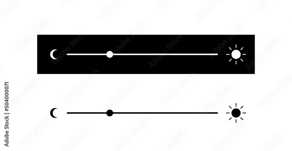 Poster brightness slider level control. contrast and brightness adjustment. design concept for mobile app, 