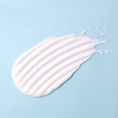 Skin cream swatching. Realistic scrub, lotion, and face mask sampling. Cosmetic swatches for face and body vector illustration. Smooth balm sunscreen strokes skincare isolated set