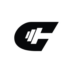 Letter C fitness logo design, dumbbell icon, gym logo