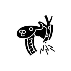 Chronic cholecystitis color line icon. Human diseases.