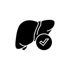 Healthy liver color line icon. Human diseases.