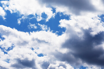 Sky landscape with clouds in pastel colors