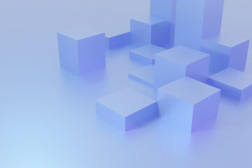 Fototapeta na wymiar abstract blue cubes