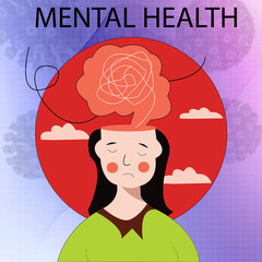 2d illustration mental health concept
