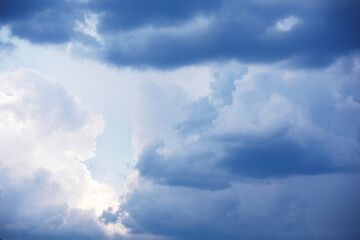Sky landscape with clouds in pastel colors