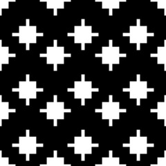 Inca crosses seamless pattern. Ethnic ornament. Folk background. Geometric wallpaper. Grid image. Tribal motif. Ancient signs. Digital paper, web design, textile print, abstract. Vector artwork.