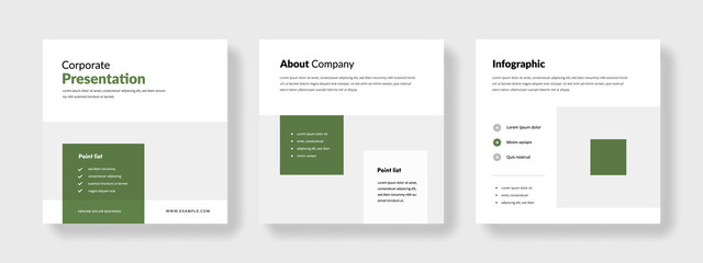 Minimal green social media for instagram and facebook, clean editable business web banners, square templates for company promo