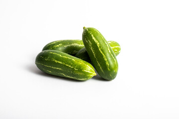 Ivy gourd, Coccinia grandis, Family Cucurbitaceae from central of Thailand.Isolated on white background