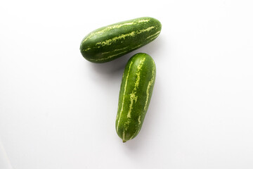 Ivy gourd, Coccinia grandis, Family Cucurbitaceae from central of Thailand.Isolated on white background
