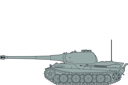 The German heavy tank Pz-VII Lowe existed only in the drawings. A detailed vector image.