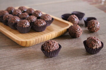 chocolate truffles on a plate