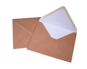 Craft brown envelope isolated on the white background