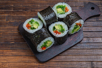 Japanese sushi - fast food. Asian traditional snack