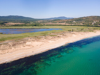 Aerial view of The Driver Beach (Alepu) near resort of Dyuni,  Bulgaria