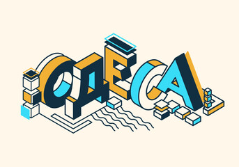 Odesa city, Ukrainian isometric lettering stock vector illustration. Print for t-shirt, poster, banner, emblem. Cyrillic capital letters