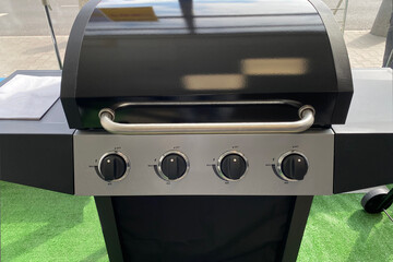 Modern gas grill for grilling, Grilling in nature