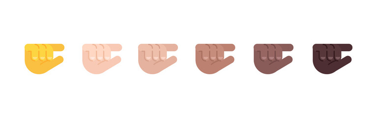 All Skin Tones Pinching Hand Gesture Emoticon Set. Pinching Hand Emoji Set