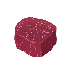 Fototapeta premium Steak Mignon Raw beef vector illustration of meat in flat style. Red beef isolated on white background. 