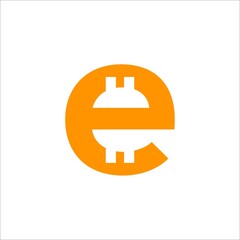 initial letter e crypto logo vector