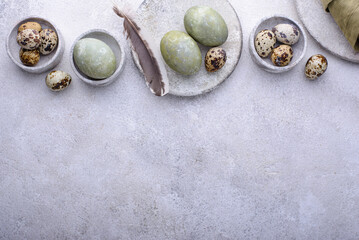 Festive Easter paintd green eggs