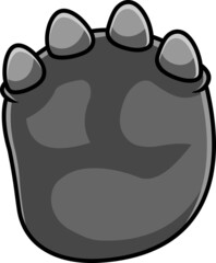 Bottom Brachiosaurus Dinosaur Paw With Claws Print Logo Design. Vector Hand Drawn Illustration Isolated On White Background