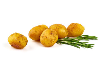 Fried potato, isolated on white background.