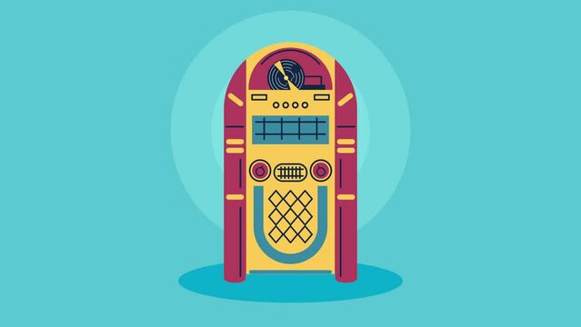 jukebox retro audio animation