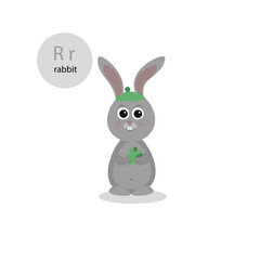 little gray rabbit.animal vector illustration