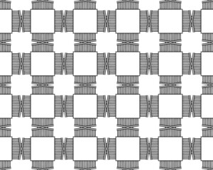 Fototapeta premium Illustrated black-and-white seamless tile pattern