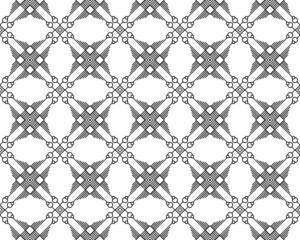 Fototapeta premium Illustrated black-and-white seamless tile pattern
