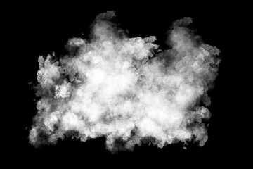 Textura fondo de humo blanco sobre un fondo negro liso y aislado. Vista de frente y de cerca. Copy space