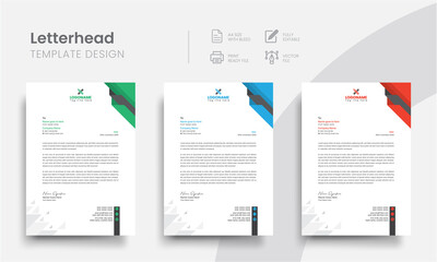 Creative business letterhead templates for the company promo and interview corporate letter. Modern professional letterhead simple and clean template design. Vol - 11
