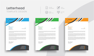 Obraz premium Creative business letterhead templates for the company promo and interview corporate letter. Modern professional letterhead simple and clean template design. Vol - 14