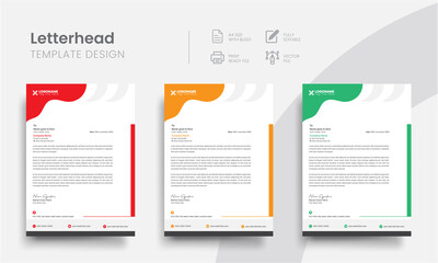 Creative business letterhead templates for the company promo and interview corporate letter. Modern professional letterhead simple and clean template design. Vol - 17