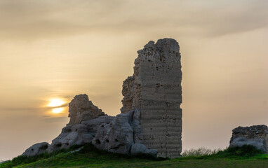 Beautiful sunset view over the ruins