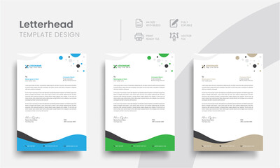 Creative business letterhead templates for the company promo and interview corporate letter. Modern professional letterhead simple and clean template design. Vol - 20