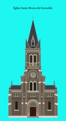 Fototapeta premium Église Saint-Bruno de Grenoble, France