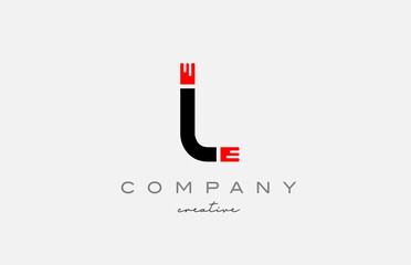 L black and red alphabet letter logo icon design. Creative template suitable for a company or business