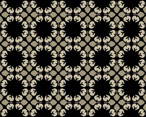 Seamless tile pattern illustration with floral signs