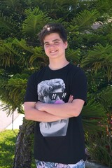 Teenager in the garden