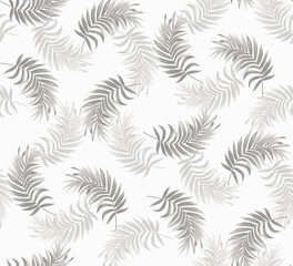 Vintage seamless pattern with tropical leaves in realistic style. Exotic plants. Vector botanical illustration. Foliage background for wallpaper, textile, wrapping paper and greeting card.