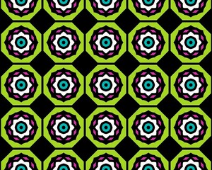 Seamless pattern background illustration in different colors and geometric shapes