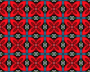 Seamless pattern of different colorful floral shapes that can be used for wallpapers and tiles