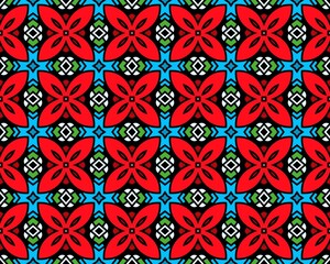 Seamless tile pattern illustration with floral signs