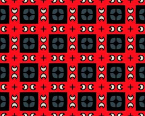 Obraz na płótnie Canvas Seamless tile pattern illustration with floral signs